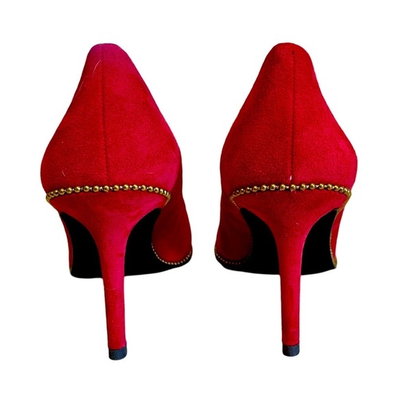 NWT Coach Red Suede Waverly Heels Size 10 š„ - Picture 5 of 14